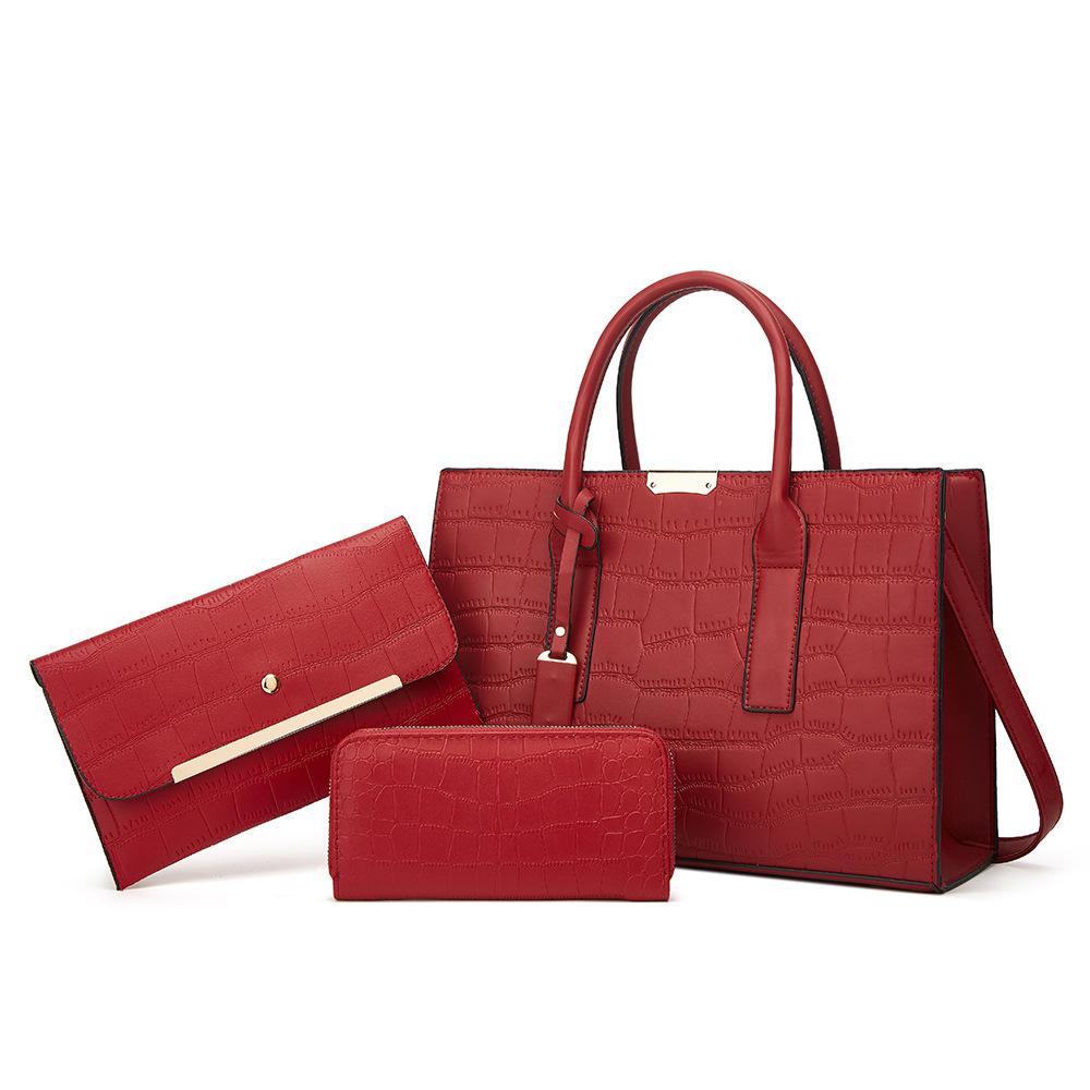 Crocodile Pattern Women'S Handbag Fashion Trend Large Capacity Three-Piece Mother And Child Bag