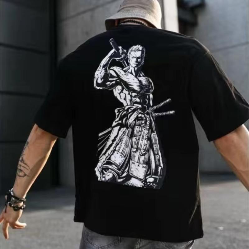 

Heavy Cotton Leisure Sports ONE PIECE Sauron Printing Summer Trend Large Size Half Sleeve Fitness Breathable Training Tshirt S