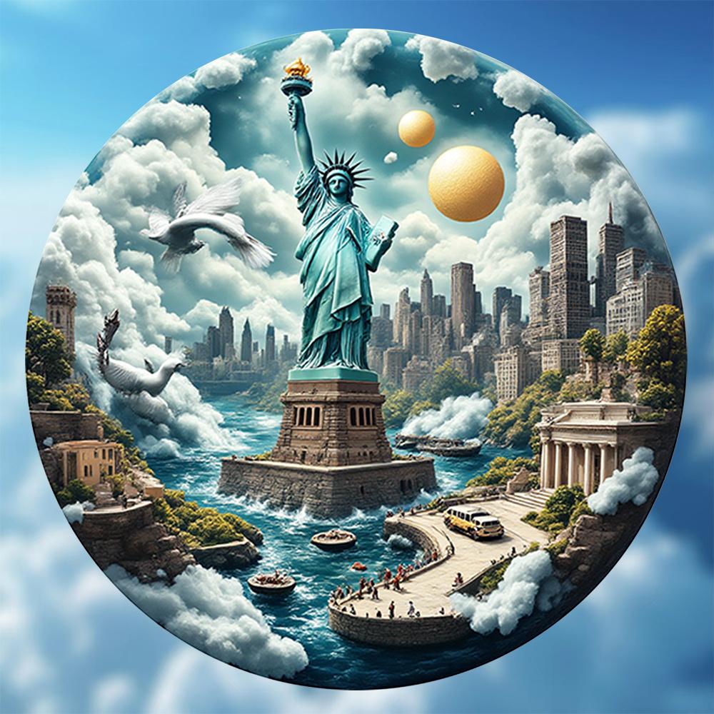 CIFBUY Vintage Metal Wall Art Waterproof Durable Aluminum Wall Art Inch Round For Home Decor Bar Cafe Dorm Room Decoration