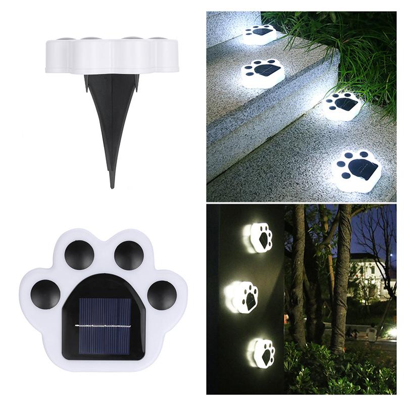 1/4PCS Solar Paw Outdoor Lights, IP65 Waterproof Lawn Lamp, Intelligent Light Control Lighting, for Garden Yard Camping Deco