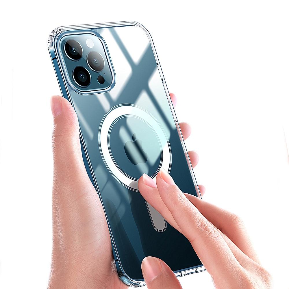 For iPhone 14 Pro 6.1 Inch Compatible with MagSafe Clear Phone Case Wear-resistant Acrylic+TPU Hybrid Cover with Magnetic Charging Function