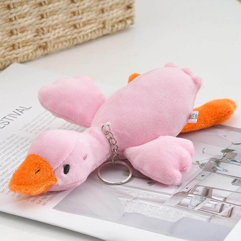 18cm Cartoon Duck Plush Keychain Kawaii Goose Pendant Toys ideal for Women Girls Boys Plaything Doll Bag Accessories Car Keyring Presents