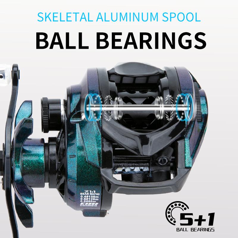 Newly Light Game Bait Casting Fishing Reel Magnetic Brake System 7.1:1 Small Body Fishing Reel 5+1 BB 4kg Max Drag Waterproof and Corrosion Resistant