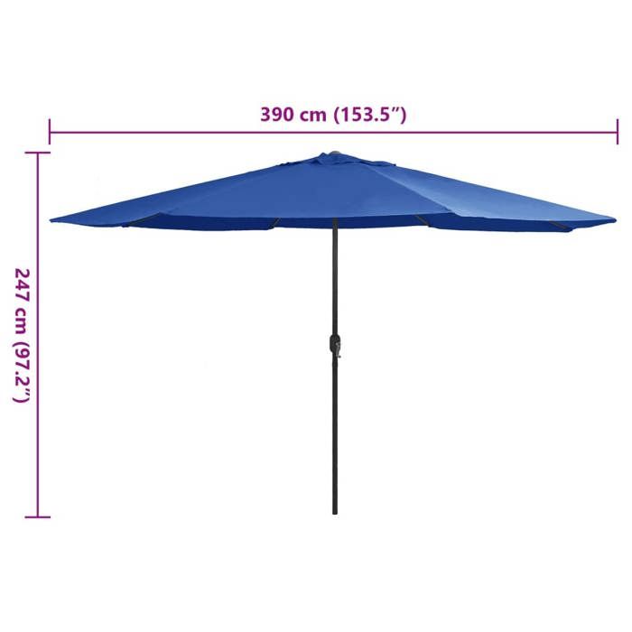 VidaXL Parasol de Jardin avec Mât en Métal, Pare-soleil de Patio, Abri de Soleil, Parasol de Terrasse Arrière-cour 47385