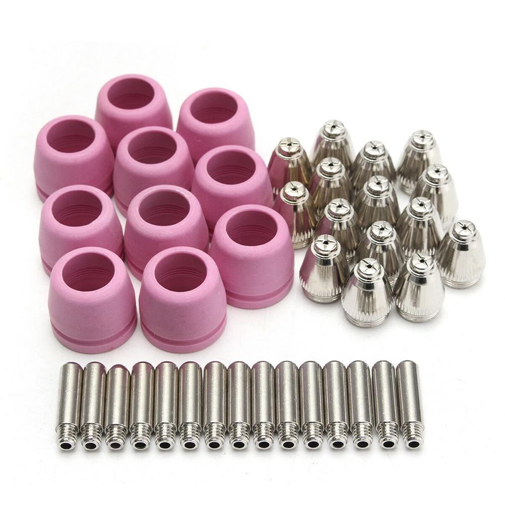 40PCS Plasma Torch Parts Kit Compatible with For LTP5000D LTP6000 Nozzle Electrode Cup Set Copper Substrate Only