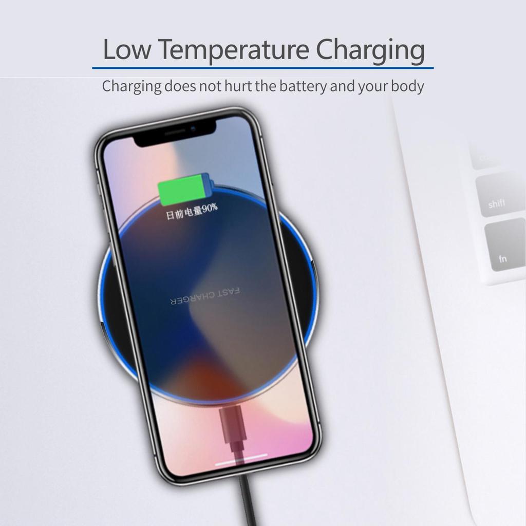 Ultra-Thin 15W Fast Wireless Charger for Apple & Huawei Devices