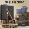 WEMATE Wooden Fountain Pen Set Fine Nib Ink Cartridges 20 Pieces (10 Black + 10 Blue) Includes 1 Converter Smooth Writing Feel Calligraphy Male Female
