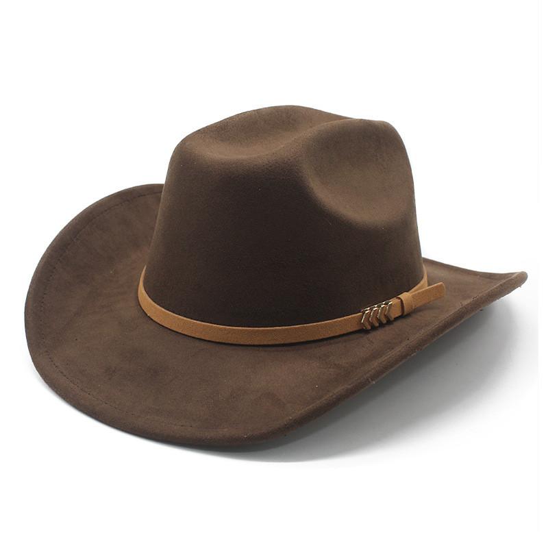 Tibetan Style Fedora Hat With Brim Sunshade For Men And Women In Suede Fabric