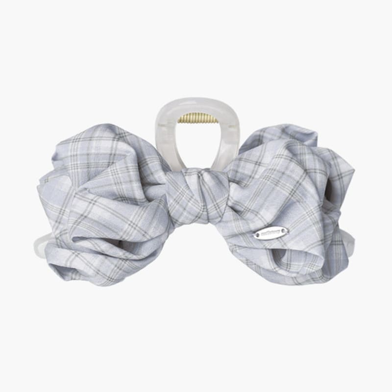 

mellotory check chiffon ribbon hair clip (light blue) light blue