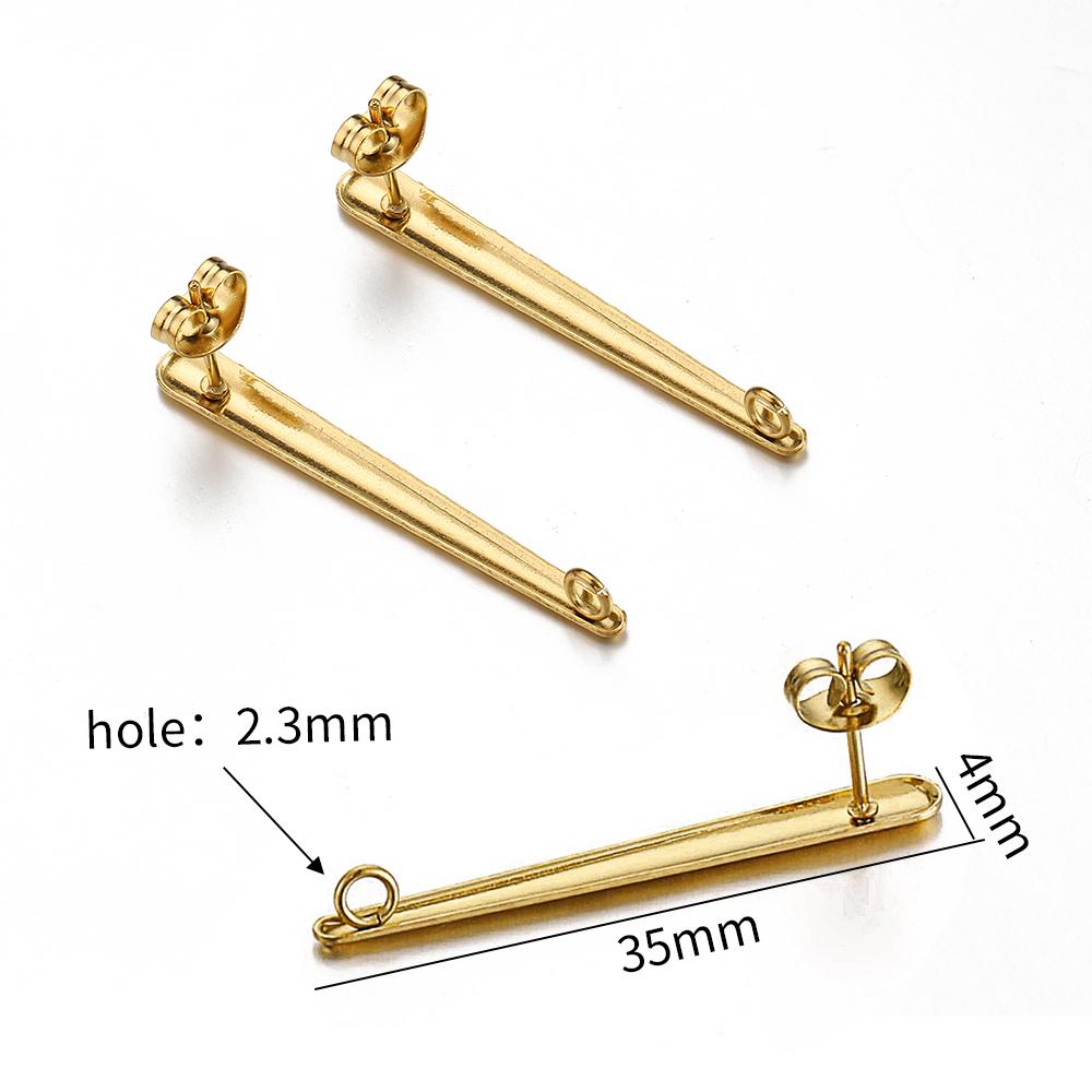 Kein Verblassen 10 Stück Edelstahl Leere Ohrstecker Basis Pins Mit Ohrstecker Ohrrücken für Schmuckherstellung DIY Zubehör