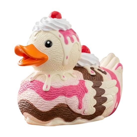 Dessert Duck Figurine Cartoon Duck Statue Vinyl Animal Sculpture Home Office Desktop Bookshelf Decoration Ornament