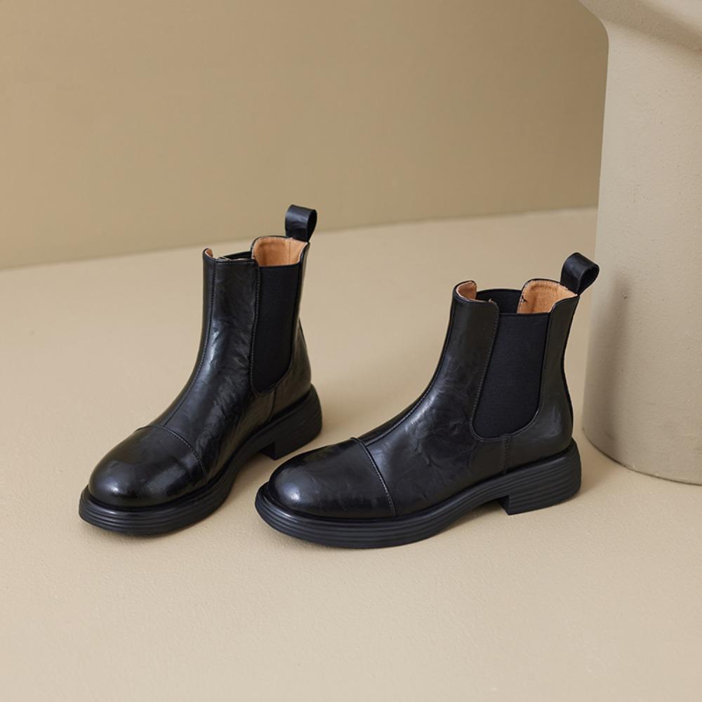 Women's Ankle Boots 2026 New Autumn and Winter British Retro Leather Short Boots Women Spring and Autumn Bare Boots Woman