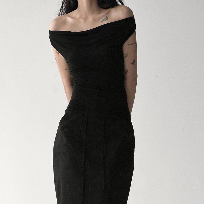 Summer Swing Neck Sleeveless Sexy Backless Vest T-shirt New Fashion Elegant Slim Fit Solid Color Top Female Casual Simple Blouse Women's Clothing