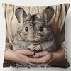 1pc Pillowcase with Cute Gerbil Print, 2D Flat Printing, Single-Sided (No Pillow Insert), 17.72 X 17.72 Inches (45 X 45 Cm), Non-Real Embroidery, a Ch