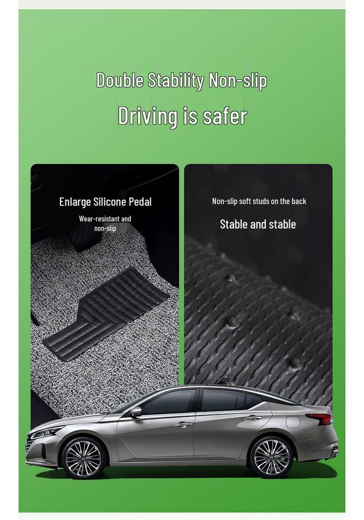 BYD Yuan UP Car Mats: Silk Loop Driver's Seat & Rear Floor Mats, Upper Carpet, Thickened Single Piece