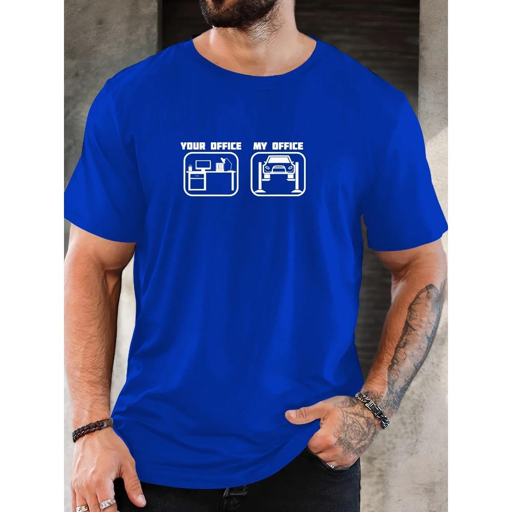 Men's T-Shirt 100% Cotton Summer Casual Soft Creative Letter Print Round Neck Breathable Short Sleeve T-Shirts