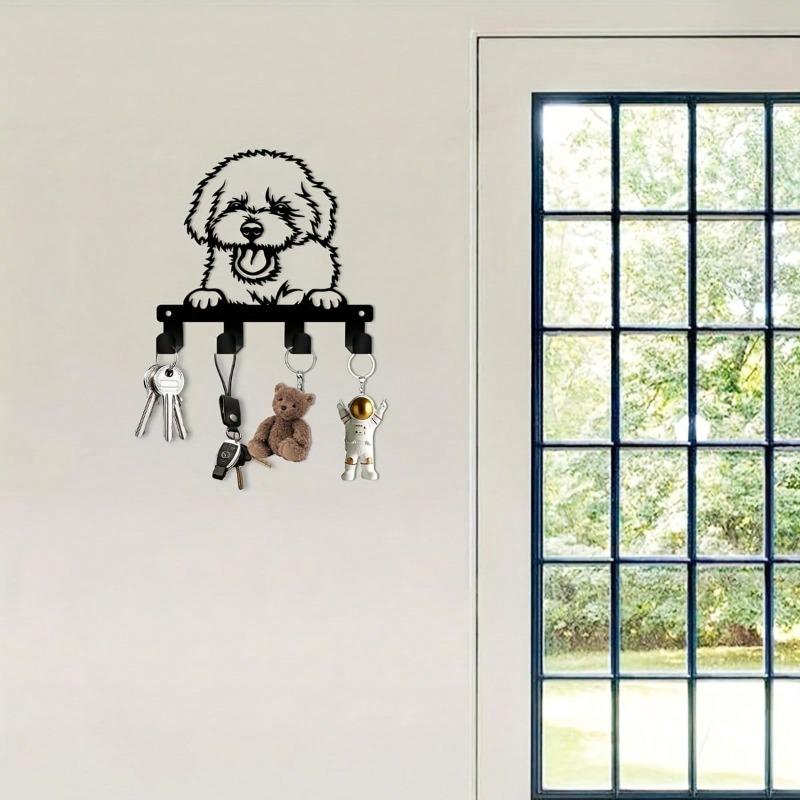 Large Teddy Bear Key Holder Metal Wall Hooks White Bear Design Boho Style Room Decor Gift