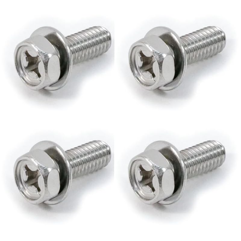 Ad Pack License Plate Bolts Stainless Steel M6x15 [Set of 4] M6x15