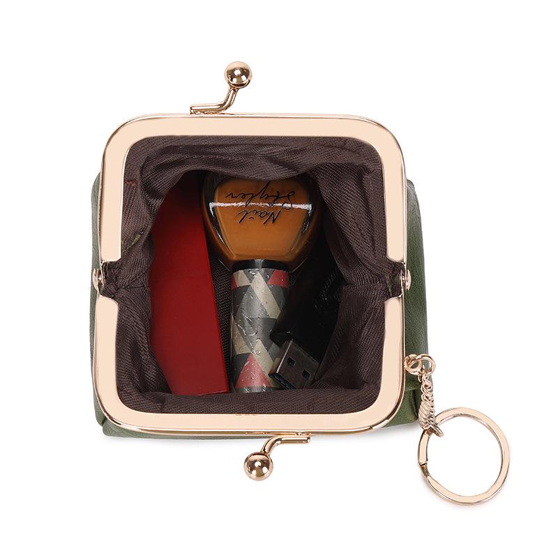 2023 Retro Clip Coin Purse: Small, Portable, Solid Color PU Key Bag for Versatile Storage