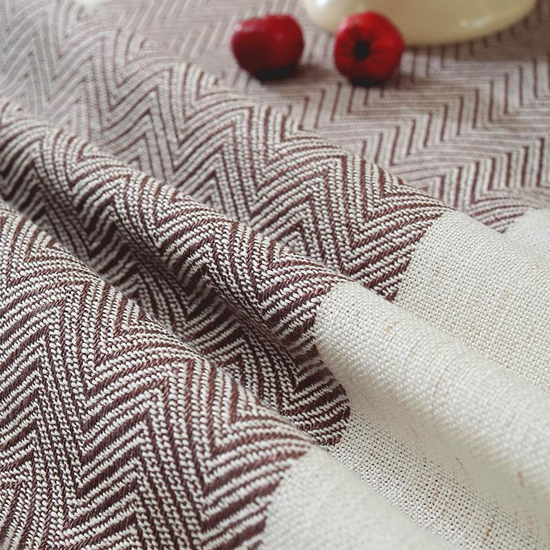 Tablecloth Ins European And American Style Lace Cotton And Linen Fabric Striped Simple Square Dining Table Mat Coffee Table Tablecloth Ins Style