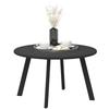 70cm Round Coffee Table, Outdoor Garden Table with Non-Slip Foot Pads and Metal Frame for Garden.Terrace. Balcony. Living Room. Black