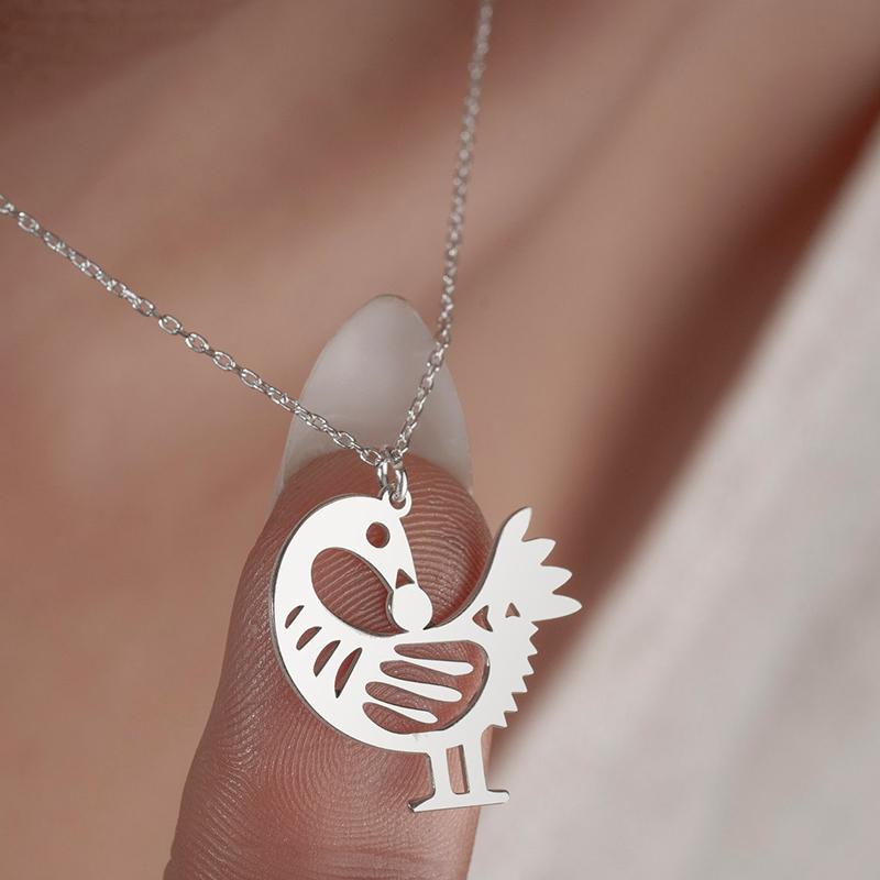 Africký přívěsek na krk pták Sankofa pro ženy Nerezová ocel Adinkra symbol Šperky Doplňky