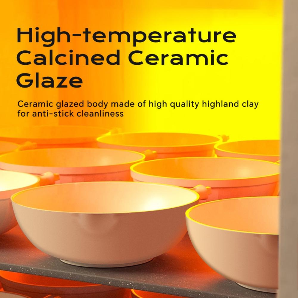 DONNOR Ceramic Nonstick Sauce Pan with Lid 2QT Milk Pot Compatible with All Stovetops 1-3 Use PFAS / PFOA Free,white