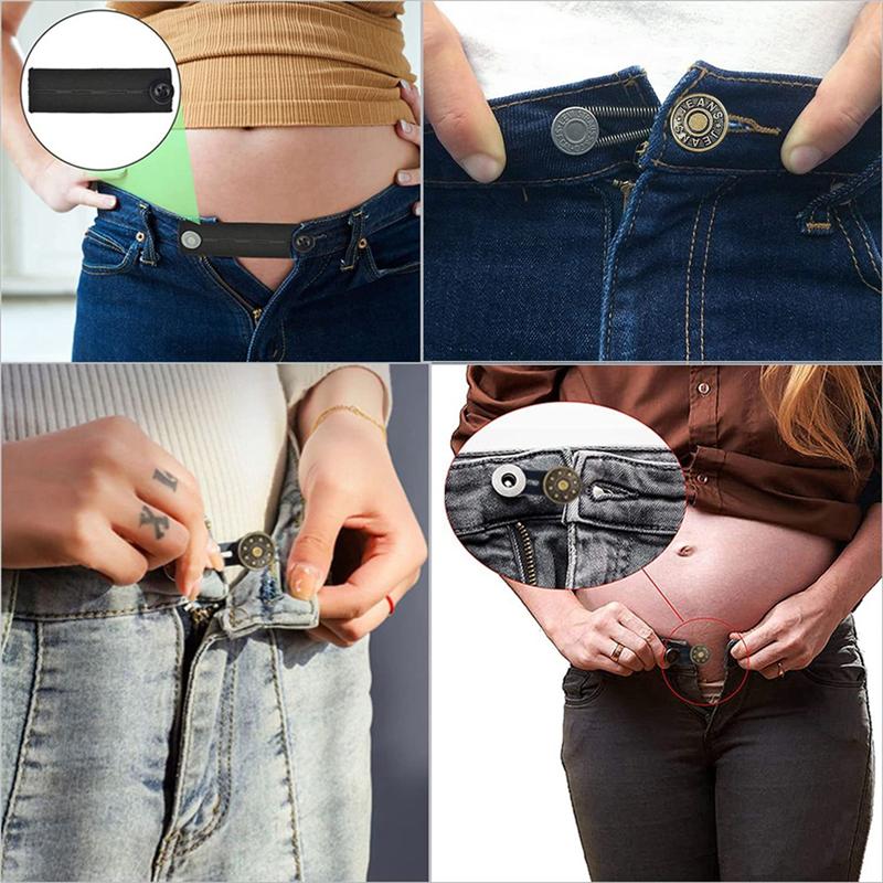 

A95I-Button Extenders For Jeans, 6 Sizes Pants Button Waistband Extender, Flexible Adjustable Elastic Waist For Women Men