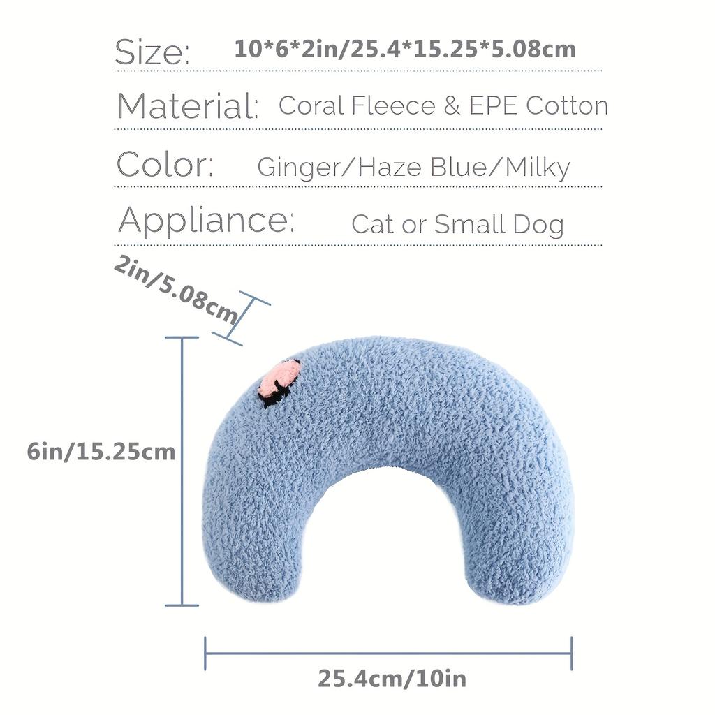 Pet Crescent Pillow U-shaped Pillow Protects Cervical Neck Deep Sleep Soft and Fluffy Pet Comfort Toy Cat Pillow Pet Pillow