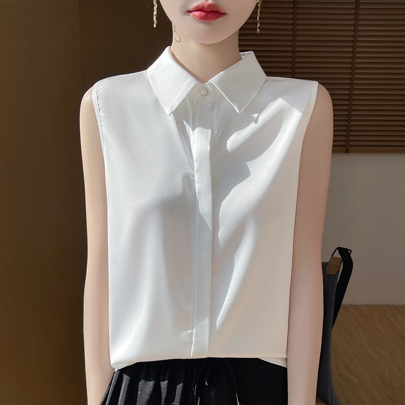 Ersatile New Classic Popularity Printed Silk Shirt for Women's Summer New Long Sleeved Sleeveless Elegant Temperament Top