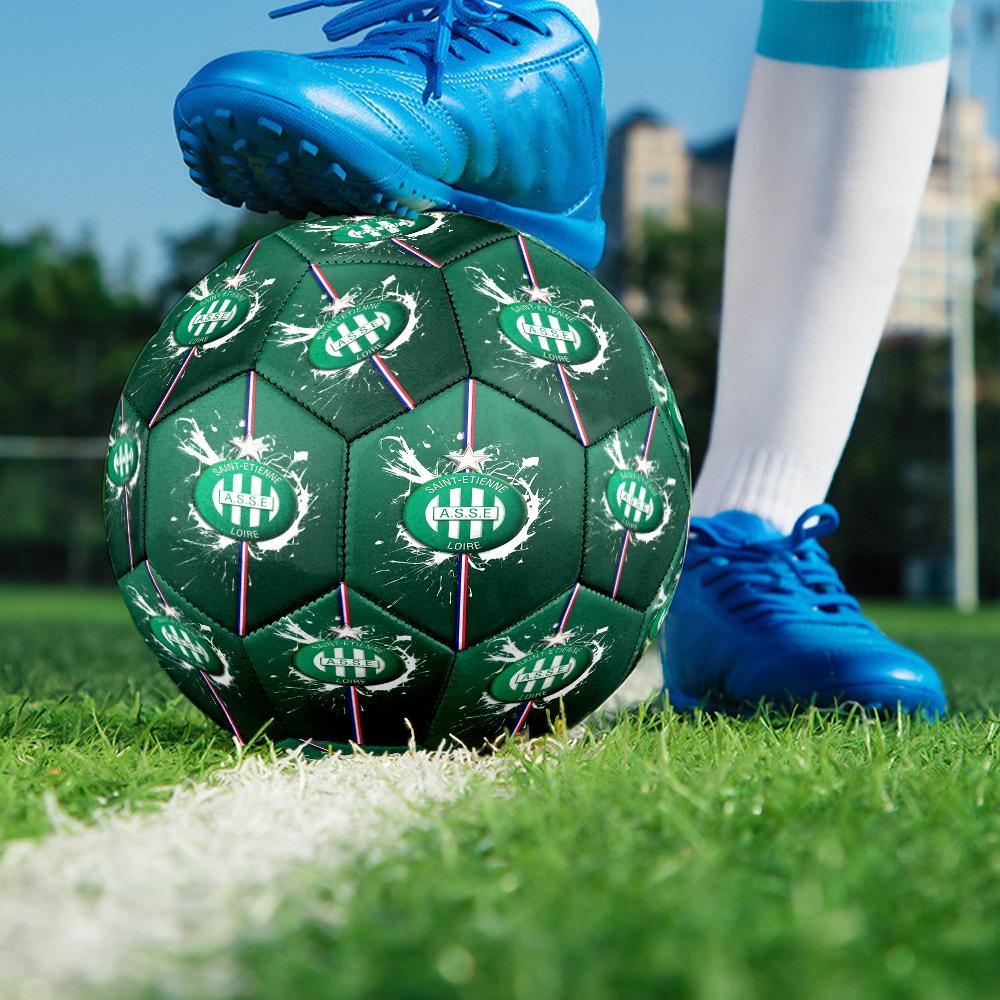 Green Saint-Etienne Football Size 5 Soccer Balls, Anti-Slip, Protective Football, Outdoor Sport, a Unique Gift Suitable for Him/her, Birthdays