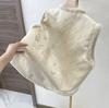 Women New Chinese Style Quilted Vest Stand Collar Floral Embroidery Faux Fur Trim Warm Sleeveless Waistcoat