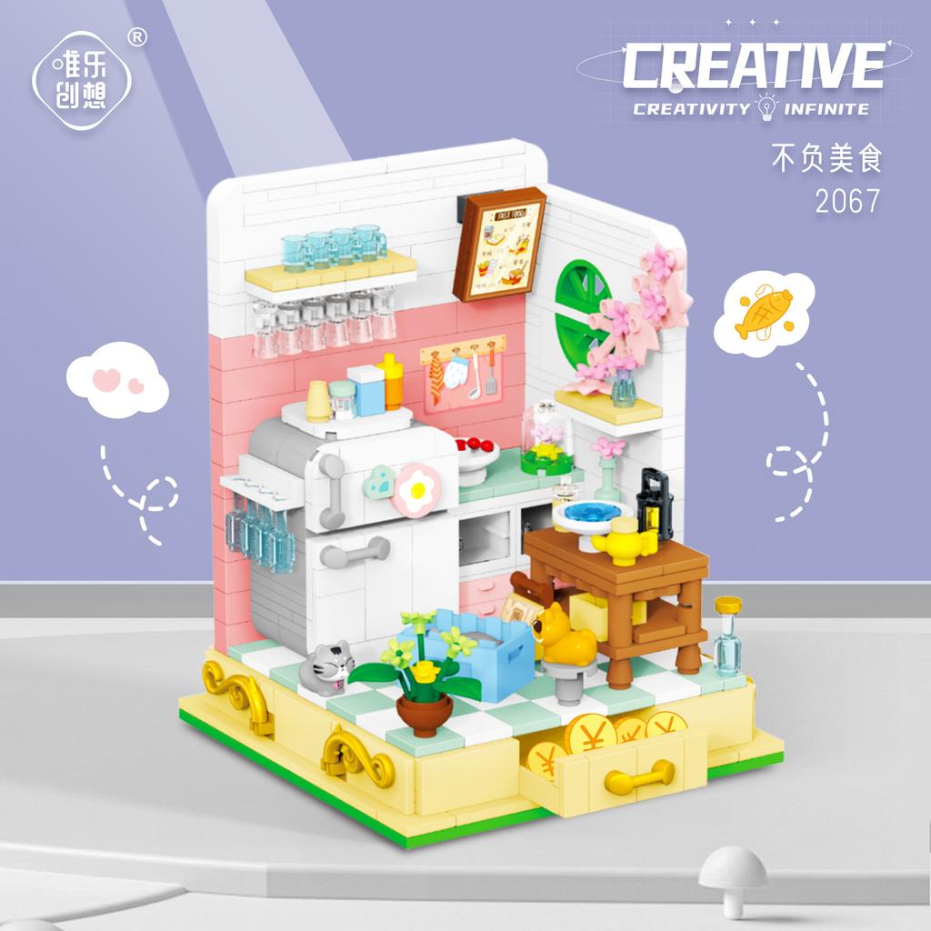 Compatible Lego Building Block Mini City Building Street View Snack Street Puzzle Children'S Toys Boys And Girls Institutional Gifts