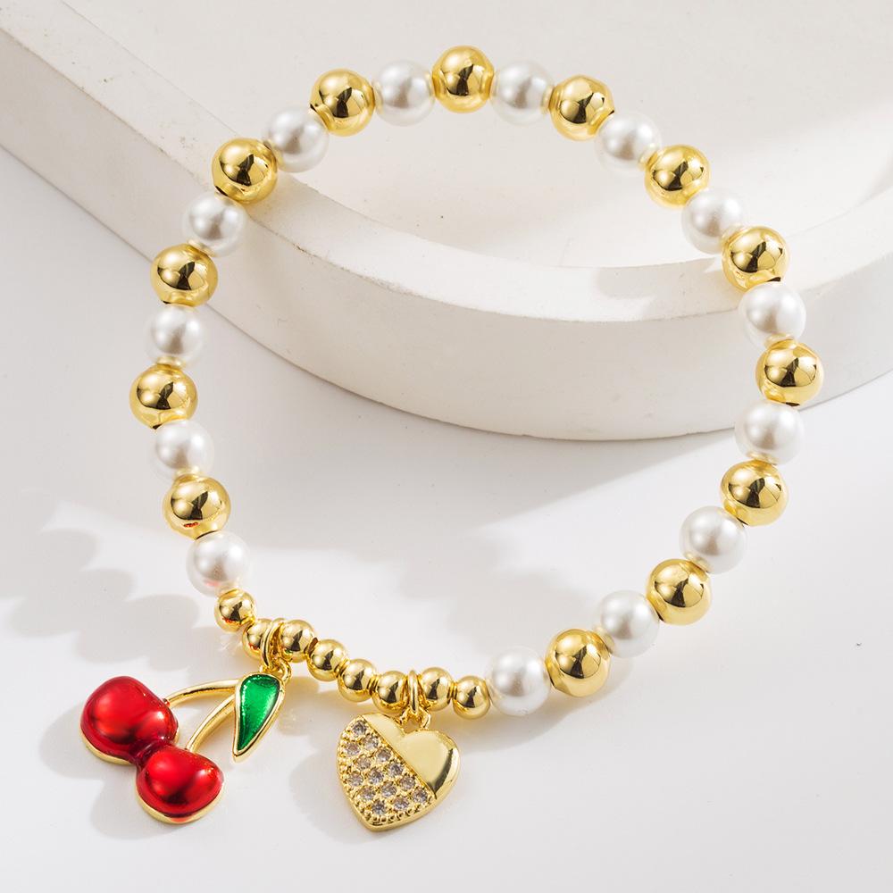 Браслет JYL TS Унисекс с подвесками-сердечками и бабочками Усиливает любовь и трансформацию Cherry тил синий