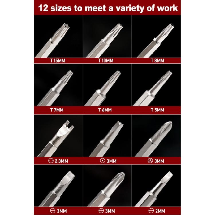 Screwdriver Bit Set Chrome Vanadium Steel Magnetic Double Heads Screwdriver