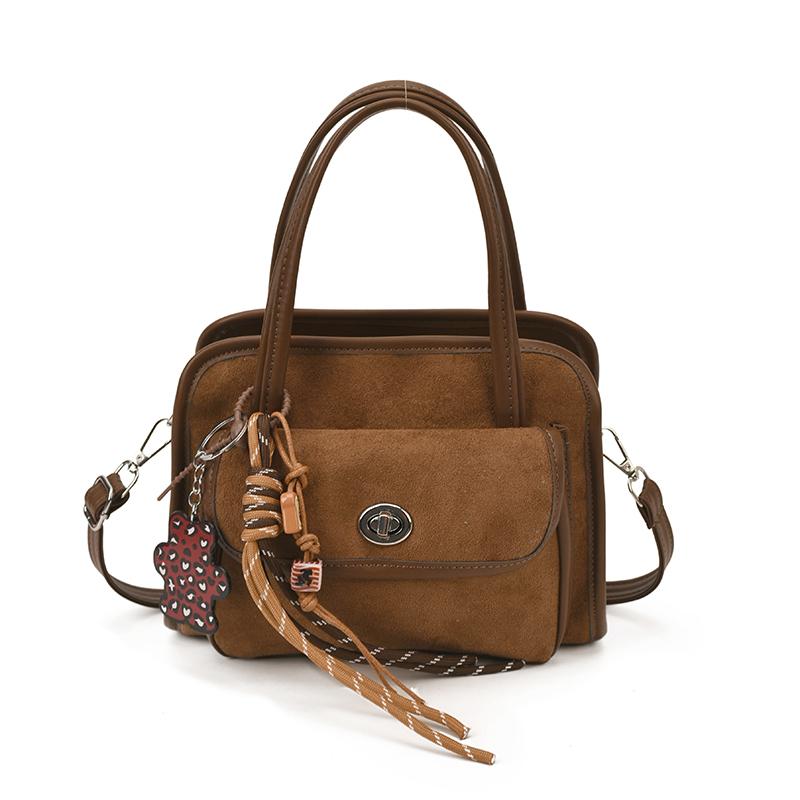 Women'S Mini Suede Shopper Shoulder Bag 2025 Winter Luxury Design Retro Handbags For Women Solid Color Shopping Tote Bags