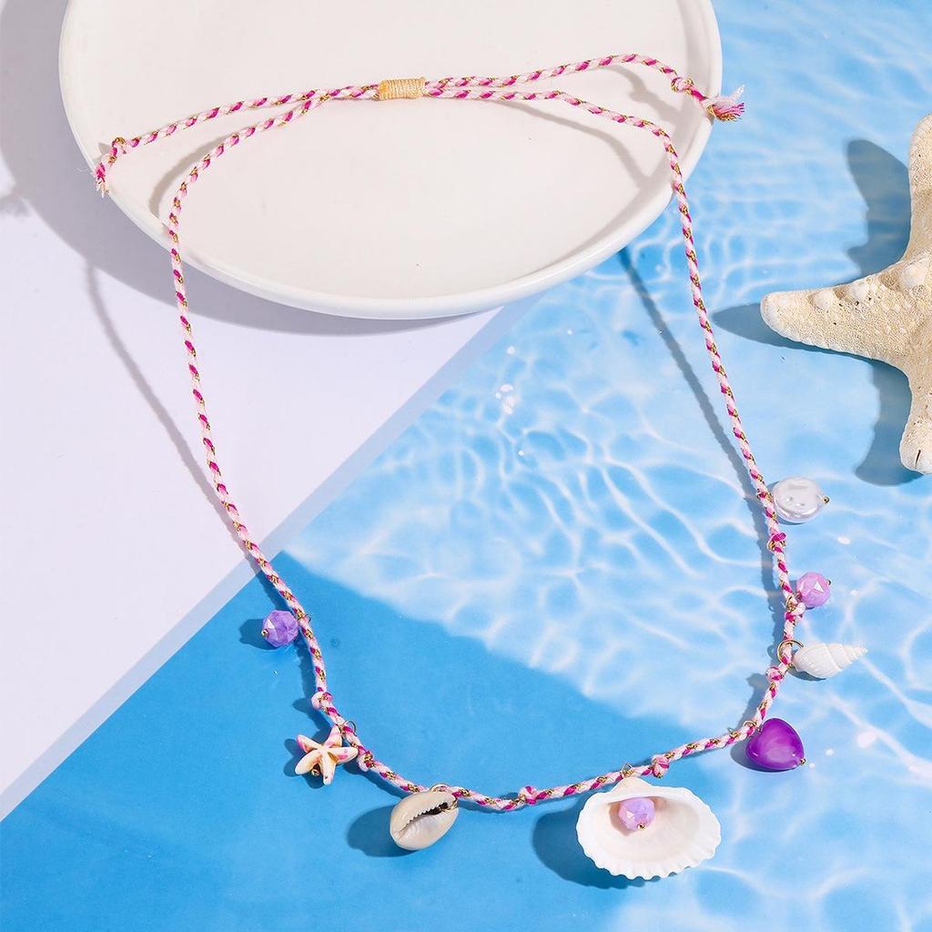Bohemian Ocean Style Shell Necklace & Starfish Bracelet Set