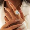 Fashion jewelry Vintage carved sun feather cross black gemstone ring multi-piece set set
