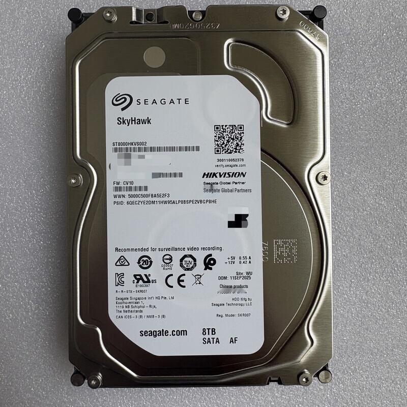 Hikvision Seagate SkyHawk Surveillance Hard Drive 8TB CN plug (adapter included)