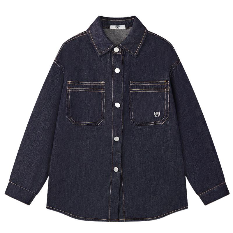 MQD Boys' Cotton Denim Collared Jacket
