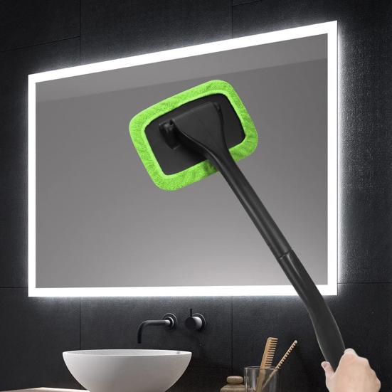 Windshield Cleaning Tool 16-inch Long Rod Window Wiper with 3 Microfiber Cloth Pads Auto Glass Cleaning Brushes Car Interior Cleaner Kit
