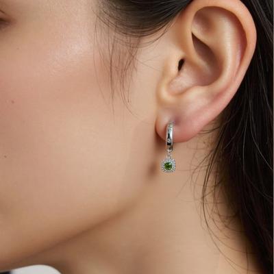Niche High-End Sense S925 Sterling Silver Natural Colored Treasure Sugar Snowflake Earrings Light Luxury Non-Fading Jewelry