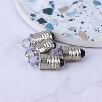 2Pcs E10 Led Flashlight Bulb Dc 3V 6V Instrument Bulb Indicator Lamp Replacement Torch Bulb Bike Lamp Warm White White
