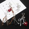 Aesthetic Keychains Purse Handbag Backpack Bag Pendant Charms Heart Bows Keychains Charms Car Keyring for Women Girls