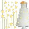 24Pcs/set Gold Star Cake Toppers Kids Birthday Party Favors Decoration Wedding Christmas DIY Cake Decorating Tools Baby Shower