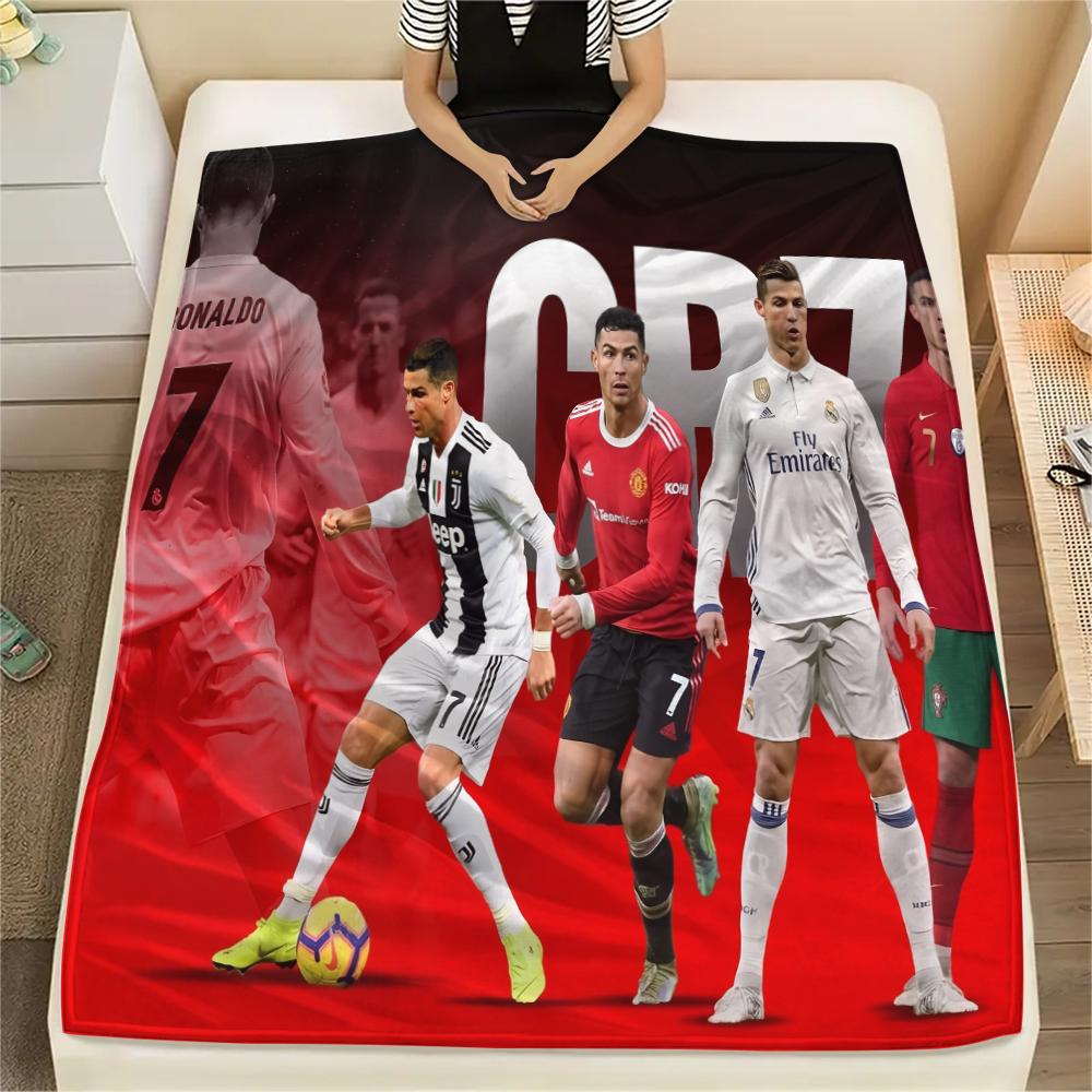 Cristiano Ronaldo, Coperta in Flanella con Fantasia, Alta qualità, Confortevole per Tutte le Stagioni, Decorazione per la Casa, Calore e Comfort, Perfetta per Regali.