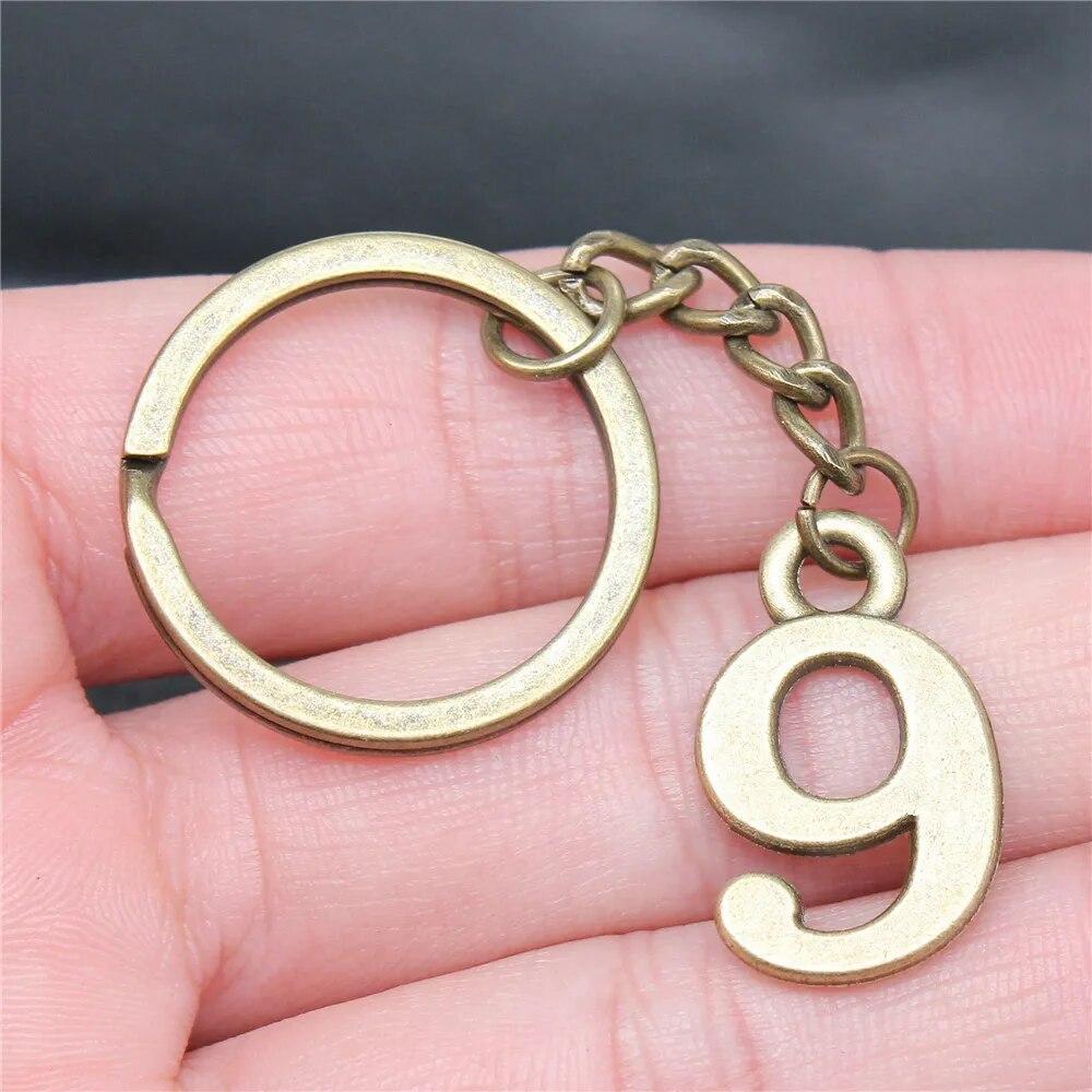 Number Tag Keychains Bag Charm Lot Jewelry For Men Ring Size 28Mm