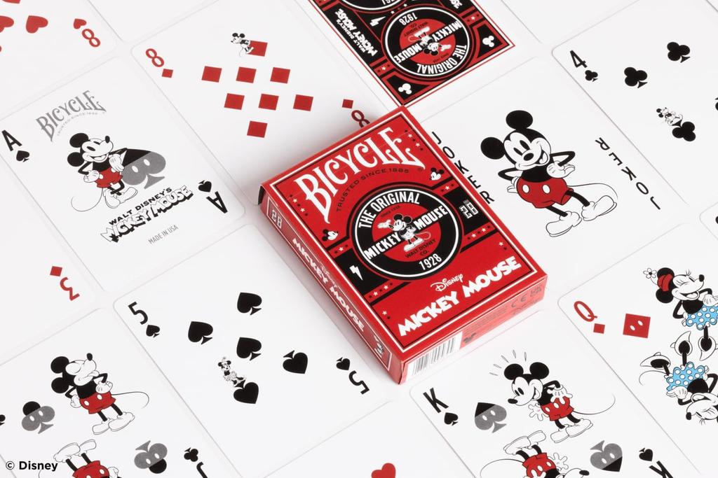 Tenyo Disney Bicycle Playing Cards, Classic Mickey Mouse, Poker Size (6.3cm X 8.8cm), Ages 6 and Up