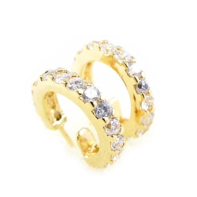 [F6850] - Vergoldete Creolen 'Cristal Plénitude' Weißgold - 12x2 mm