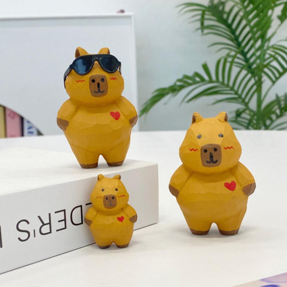 

Брелок для ключей, резьба по дереву, украшение в виде капибары, поделки, имитация, модель капибары, детские игрушки